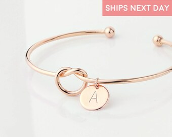 Custom Tie The Knot Bracelets For Women Will You Be My Maid Of Honor Bridesmaid Gift Bangles Bridesmaid Proposal Best Selling Items - KBR