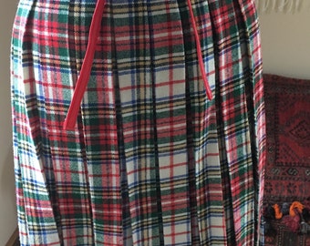 Women's Kilt-Vintage Kilt-80s Kilt-Real Kilt-Punk Kilt- Size 10-Wool Kilt-Tartan Skirt-Tartan Kilt-Australia