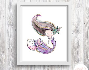 Mermaid printables | Etsy
