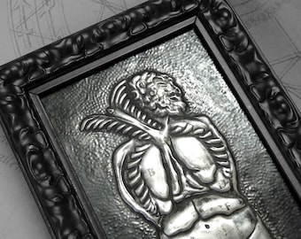 Dissected Torso : hand embossed anatomical repoussé metal wall art