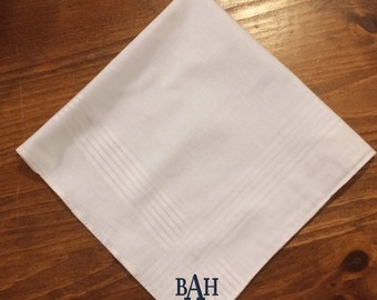 Monogrammed Men's Handkerchief