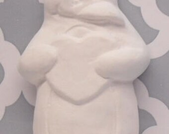 Ready To Paint/DIY/Plaster/ChalkWare/PlasterCraft/Flat Back Magnet Penguin With Heart #224