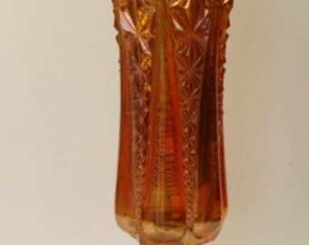 Carnival Glass Footed Vase