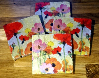 Poppy Natural Stone Coaster