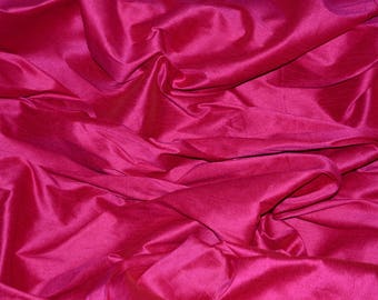 55" Wide - FUCHSIA Premium Faux Silk Fabric - Shantung Dupioni Faux Silk Fabric - By the Yard
