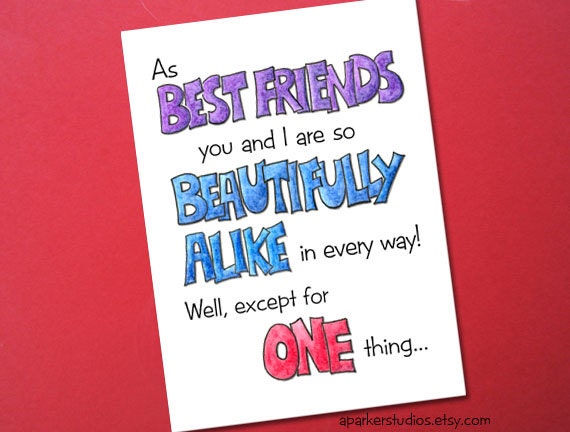 Items similar to Best Friends Funny Birthday Card ...