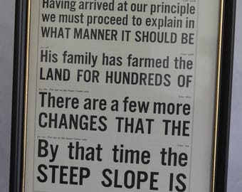 Letterpress-Printed "Grotesque" Framed Type Sample