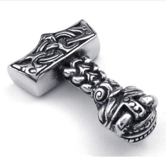 Titanium Stainless Steel Thor's Hammer Mjolnir Pug Dog