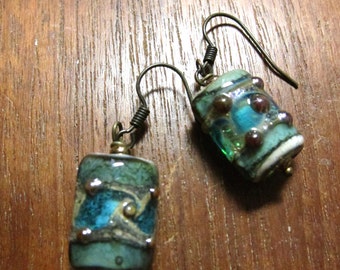 MURANO AQUA Lampwork Earrings