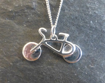 Sterling Silver Bicycle Pendant and Chain
