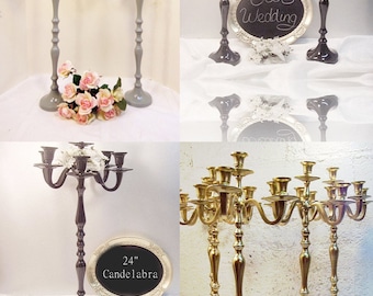 4 Wedding Candle Candelabra 5 arm Shabby Candle Holder 26" tall MADE TO ORDER