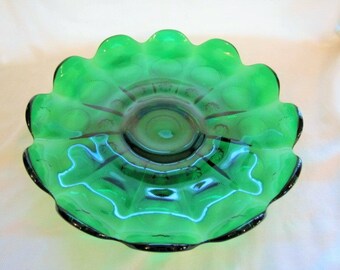 Fenton Moon and Stars Tray Holiday Green