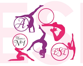 Gymnast SVG, DXF,EPS, Gymnastics, Design files, Vinyl cut files, use with Silhouette Studio and Cricut Design space.
