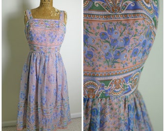 1970s Miss Elliette Floral Dress