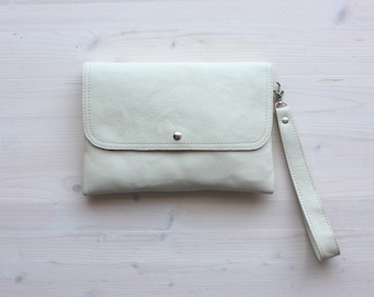 White Leather Clutch, Leather Clutch, Evening Clutch, Bridesmaids Clutch, Envelope Clutch, Clutch Bag, Leather Envelope, Wedding Clutch