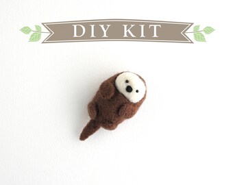 DIY Kit - Otter Needle Felting Kit - Needle Felted Animal Kit