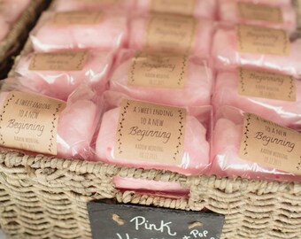 Small Cotton Candy Party Favors with Custom Label