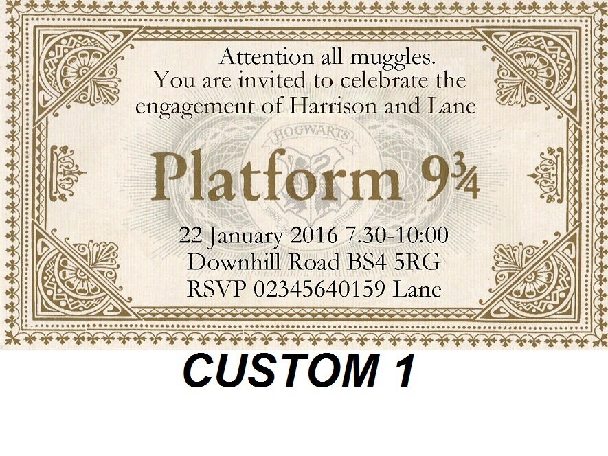 express train ticket platform 9 3 4 replica invitation not