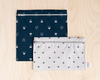 Reusable sandwich bag // Reusable snack bag // waterproof sandwich bag snack bag // zipped reusable bag