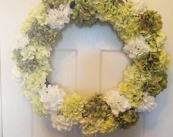 Spring wreath/ summer wreath/ holiday wreath/ housewarming wreath/ top selling wreath/ door wreath/ front door wreath/ hydrangea wreath