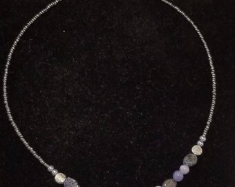 Gemstone Necklace ~ Tanzanite & Iolite ~ Adjustable Length