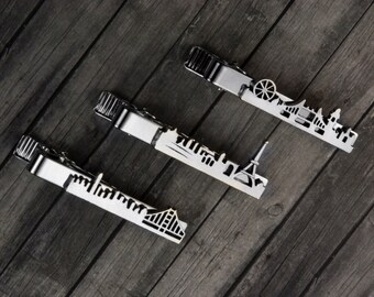 Wanderlust Tie Clip Set - Wanderlust Tie Bar Set - Wanderlust - Men - Mens Accessories - Mens - Christmas - Gifts for him - Travel - Set