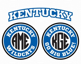 Kentucky Wildcats Monogram Frames - SVG EPS DXF Studio3 - Go Big Blue Cutting Files for Silhouette Studio, Cricut Design Space