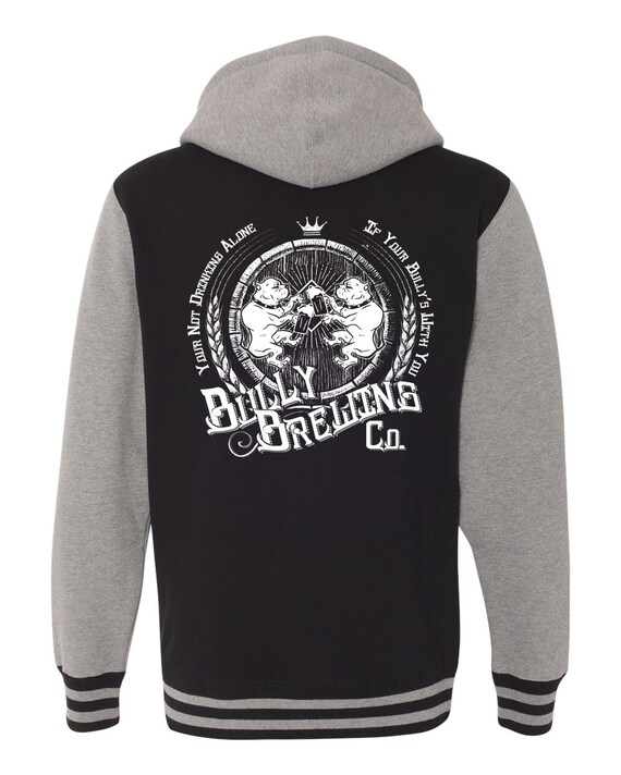 Bully Brewing Company Unisex Hooded Varsity Jacket for PitBull