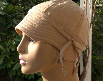 Women's Chemo Hat SALE Cancer Caps Cotton Cap Black Hat Made in the USA Reversible MEDIUM