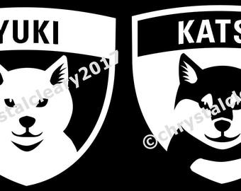 Shiba Inu car decal - Custom Name!
