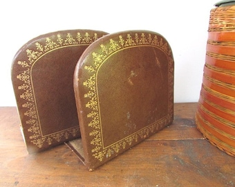 Faux Leather Bookends Office Library Decor
