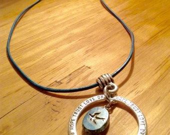 Message necklace, Hope, Trust, Love