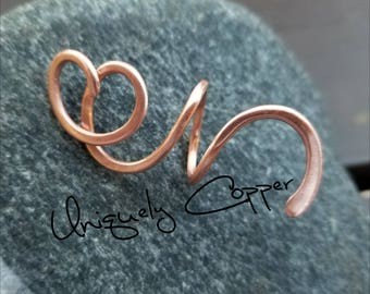 Shawl Pin, Scarf Pin, Sweater Pin, Copper Shawl Pin, Corkscrew Shawl Pin, Cardigan Pin, Copper Spiral Pin, Shawl Pins, 7th Anniversary Gift