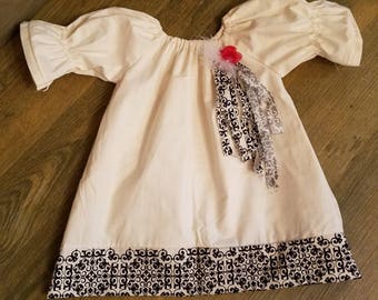 Girls dress, toddler dress, girls peasant dress