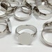 SALE 20 Imperfect B-Stock Silver Tone Style 3 Glue On Pad Ring Blanks