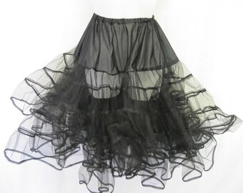 Crinoline Petticoat Mad Men Slip Black Slip Pin up Sock Hop Goth Slip Square Dance Slip