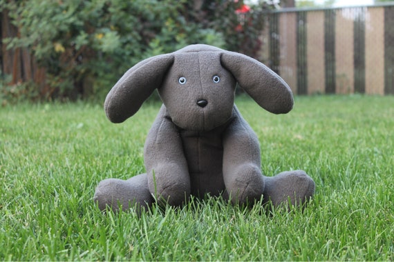 grey stuffed dog