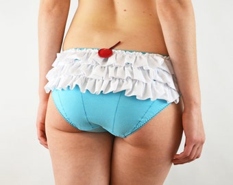 Panties lingerie with frilly Cupcake and cherry underwear