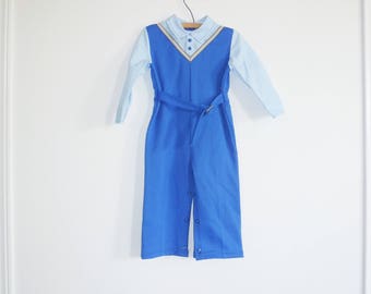 Vintage Blue Polyester Outfit