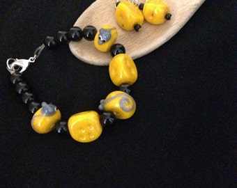 Mouse and Cheese Bracelet and Earrings