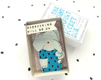 Olifant - The Instant Comfort Pocket Box - alles zal worden ok - troost of cheer doos - sympathie cadeau