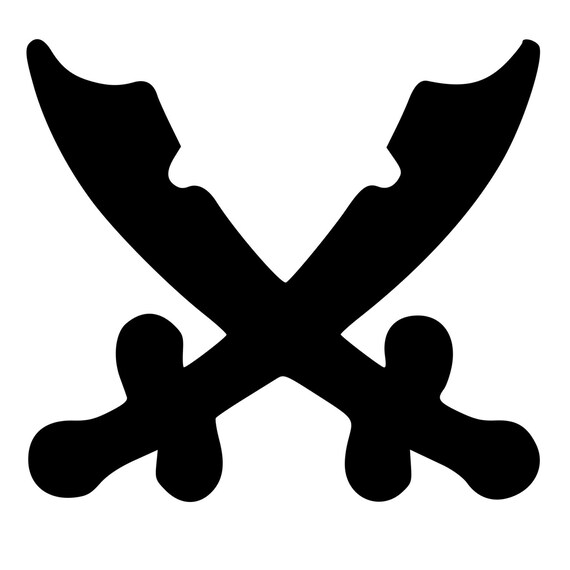 Crossed Pirate Swords Die-Cut Decal Car Window Wall Bumper