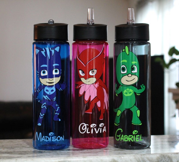 PJ Masks water bottle Catboy Owlette or Gekko Full body