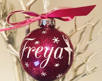 Ballet themed personalised Christmas Bauble
