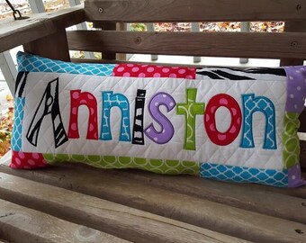 Custom Made Appliqued Name Pillow