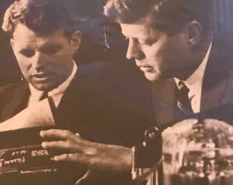 Kennedy brothers Bobby and Johnny postcard early 1960s. Fantastic Condition.