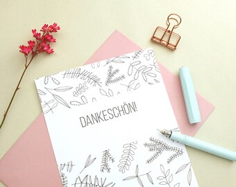 10x Dankeskarten zur Hochzeit | Danksagungskarten | Hochzeitspapeterie | Florale Hochzeit | Grüne Hochzeit | Danksagung | Green Wedding