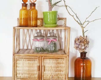 Vintage rattan shelf