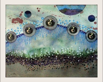 Original Mixed Media/Collage Painting Framed