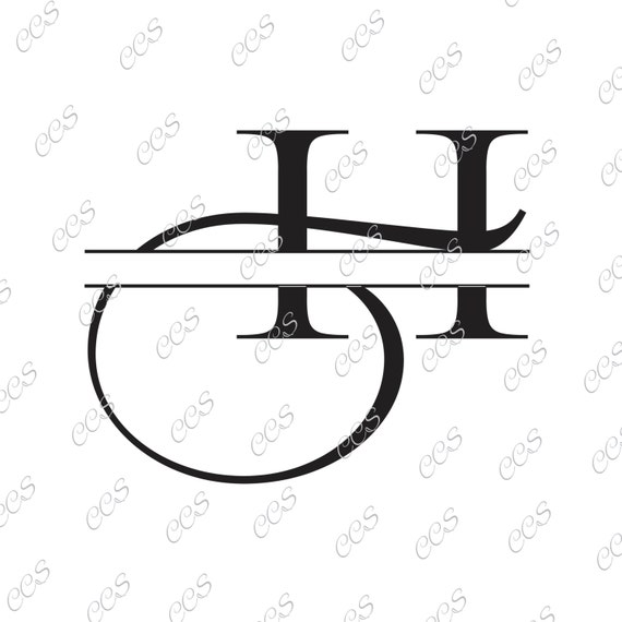 Digital Cut File Split Letters Letter H H Split H